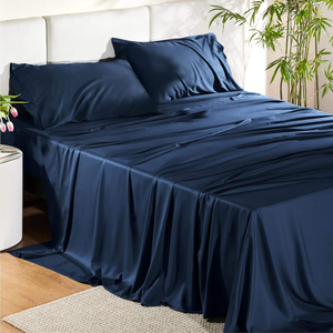 Wholesale Modern Style Full Size Bedding Set 4pcs Bamboo with Deep Pocket <b>Flat</b> <b>Fitted</b> <b>Sheet</b> Sets - Product Image 1