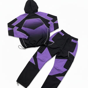 Wholesale Customized Windbreaker Short Set Elastic Waist <b>Lightweight</b> <b>Hoodie</b> Short Set Jogging Gym Fit Unisex Track Suit 2PCS Set - Product Image 6
