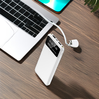 Batterie externe portable ultra-mince haute capacité 10000 mAh 22,5 W 5 A avec affichage LED, double sortie USB Type-C et entrée Micro USB rapide