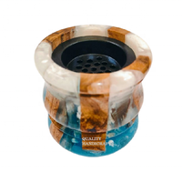 Nouveau brûleur à bakhoor en bois d'acacia et résine époxy, fait main, durable, avec couleur et logo personnalisables, pour parfum d'intérieur, cadeau du Ramadan 2027
