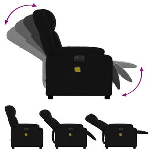 <b>Black</b> <b>Fabric</b> Electric Massage Recliner Chair - Product Image 6
