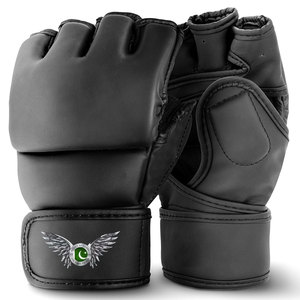 Guantes de MMA de Cuero Genuino para Entrenamientos Diarios, Guantes de MMA Transpirables con Correa de Gancho y Bucle Segura - Product Image 1