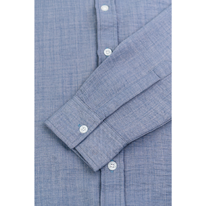 Chemises décontractées pour hommes à manches longues, col mandarin, bouton unique, séchage rapide, personnalisables en gros (ODM), en polyester/coton tissé 160g - Product Image 5