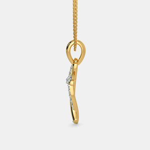 Collier pendentif croix torsadée en or jaune avec diamant de laboratoire - Product Image 3