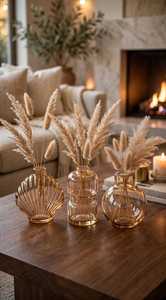 Shri Govind International Amber Embossed Handmade Long-lasting <b>Glass</b> Mini Tabletop Flower <b>Vase</b> for Home Wedding Boutique Display - Product Image 3