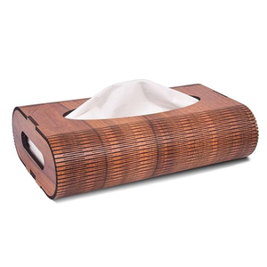 Rectangular Wooden Tissue Paper Box with <b>Sliding</b> Opening for Home Living Room Decor - Product Image 4