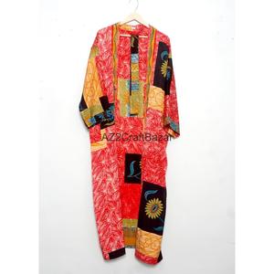 Vintage Luxury Elegant Patchwork 100% Silk Women's Full Length <b>Robe</b> Kimono <b>Beach</b> Wear Soft Breathable Multi Color - Product Image 1