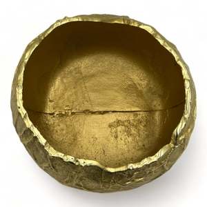 Handmade Gold <b>Metal</b> <b>Bowl</b> With Cracked Texture Modern Decorative Serving <b>Bowl</b> For Table Decoration - Product Image 3