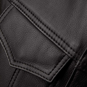 Mens Lightweight Leather Biker Vest Sleeveless Motorcycle Style Casual Outdoor Fashion Vest Wholesale OEM - Product Image 6