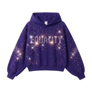Sudadera con Capucha Personalizada al por Mayor, Diseño Moderno con Pedrería, Estilo Casual o Urbano, Unisex, Talla Grande - Product Image 2