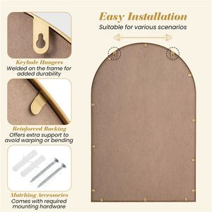 Specchio Decorativo Moderno Personalizzabile 36x24 Pollici con Robusta Cornice in Legno e Metallo per Bagno, Corridoio o Caminetto - Product Image 3