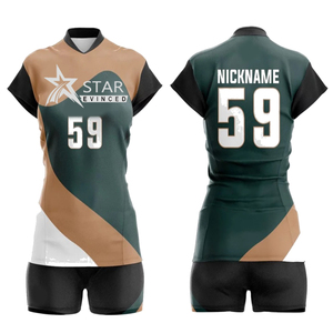 Conjunto de Jersey y Pantalones Cortos Personalizados de Talla Grande para Voleibol / Uniformes de Voleibol Sublimados Personalizados para Hombre y Mujer - Product Image 5