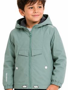 Veste coupe-vent à capuche pour enfants Livster, veste légère à fermeture éclair pour garçons, veste d'extérieur résistante à l'eau, parka décontractée à capuche coupe-vent - Product Image 4