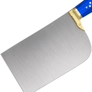 Cuchillos de Carnicero de Acero Inoxidable Plateado con Mango Azul Real y Refuerzo Dorado, Cuchilla Ancha para Cortar Carne, Juego de Herramientas de Cocina - Product Image 3