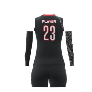 Custom Women <b>Volleyball</b> Jersey <b>Set</b> Sleeveless Quick Dry Compression Arm Sleeves OEM ODM Wholesale Manufacturer Team - Product Image 3