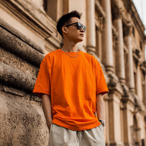 T-shirt Homme Col V Haute Qualité en Polyester Spandex, Coupe Épaules Tombantes, Manches Courtes, Style Urbain Estival - Product Image 3