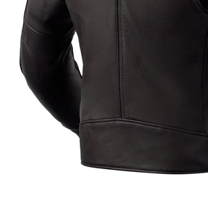 Chaqueta de Motociclista Deportiva de Cuero Genuino de Primera Calidad con Cierre de Cremallera y Cuello Alto, Chaqueta de Motociclista Deportiva de Moda - Product Image 3