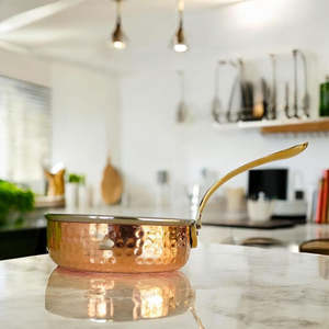 Sartén de Cobre para el Hogar, Restaurante, Utensilios de Cocina, Sartén Decorativa para el Hogar, Color Cobre Puro, Sartén Única para Cocinar y Freír - Product Image 1