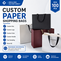 Sacs en papier de luxe pour cartes d'art avec poignée en ruban, enduits naturels et stratifiés par points UV pour l'emballage de vêtements et de chaussures