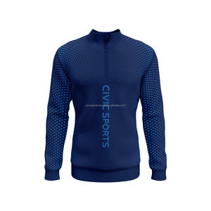 Sweat-shirt en polyester tricoté unisexe pour homme, col rond, demi-zip, avec motif imprimé - Product Image 4