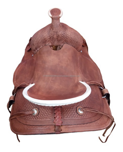 Selle d'équitation en cuir véritable multicolore faite à la main avec logo personnalisé imprimé en vrac - Product Image 4
