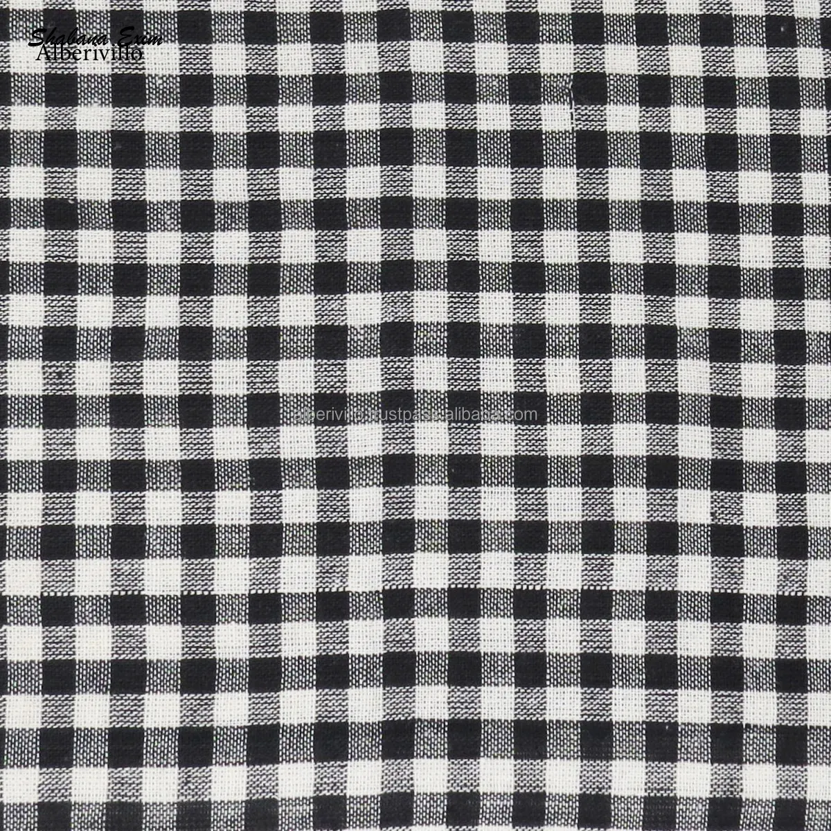 Black Checked Kitchen Napkin Fabric Order Hot Selling High Quality Cotton Woven Yarn-Dyed Plaid Fabric for Shirt