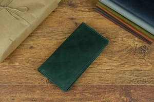 Tarjetero minimalista de cuero genuino, tipo de cierre abierto y largo para hombres y mujeres - Product Image 5