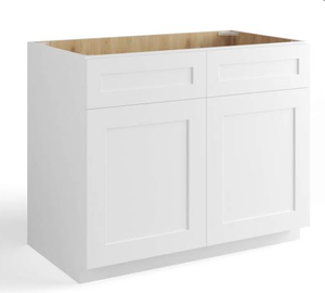ตู้ครัวบานเปิดคู่สีขาวเบส รุ่น B36 แบบ Shaker Door ประกอบสำเร็จ (RTA) ผลิตในเวียดนาม - Product Image 2