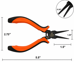 LUMINEX IMPEX LUB=113 <b>Long</b> <b>Nose</b> Stainless Steel Lightweight Smooth Work Jewelry Making Polishing Pliers for Bracelet Making DIY - Product Image 4