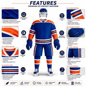 Uniforme de hockey sur glace à prix avantageux, best-seller, tissu doux, design personnalisé, uniforme de hockey sur glace en vente en ligne - Product Image 5