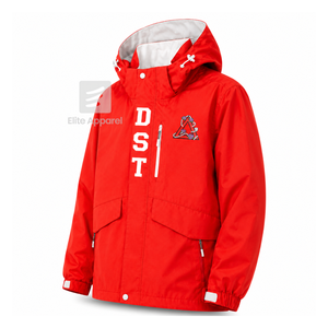 Veste coupe-vent et imperméable personnalisée Delta Sigma Theta Sorority, rouge et blanche, en polyester, manches longues, fermeture éclair sur le devant, logo brodé - Product Image 2