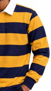 Vêtements d'équipe de rugby personnalisés B15, polo à manches longues rayé en piqué pour homme, polo de rugby lourd, maillot de rugby pour femme - Product Image 3