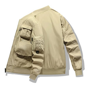 Veste Bomber Tendance Légère Style Hip-Hop Collège avec Boutons et Patchs Personnalisés – Collection Printemps – Grande Vente - Product Image 3