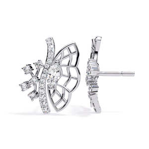 Pendientes de Diamantes Cultivados en Laboratorio en Oro Amarillo para Mujer, Corte Brillante, Clásicos para Boda, Chapados en Oro de 14k-22k, Joyería JEWELLERY PLANET - Product Image 1