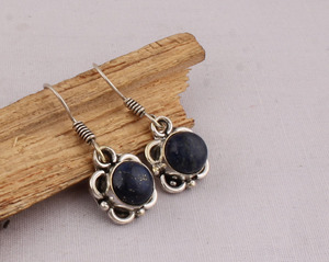 Natural Lapis Lazuli <b>Earring</b> <b>Solid</b> 925 Sterling <b>Silver</b> Handmade Vintage Luxury Drop <b>Earrings</b> for Wedding Anniversary Gift Party - Product Image 4