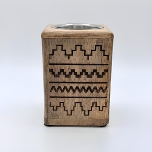 Sandalwood Incense Holder <b>Diffuser</b> Cup with Metal Insert Carved Pattern Rechargeable Aromatherapy Stand for Home Decor <b>Lavender</b> - Product Image 4