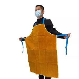 Cowhide Split Leather Welding Apron Flame Retardant Construction Workwear Abrasion Resistant Protective Overall for Firefighting - Product Image 4