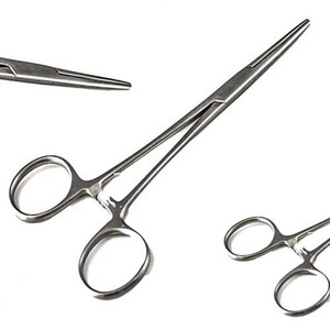 Pinces chirurgicales manuelles incurvées et droites en acier inoxydable de haute qualité, à usage unique, pour la fixation hémostatique, ensemble d'instruments puissants - Product Image 1