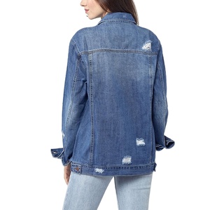 เสื้อแจ็กเก็ตผ้าเดนิมสำหรับผู้ชายและผู้หญิงเสื้อครอปโอเวอร์ไซส์แบบลำลองมีกระดุมสีน้ำเงินน้ำหนักเบามีสไตล์ - Product Image 5