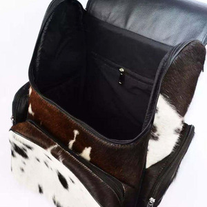 Premium cowhide leather hair on student <b>backpacks</b> bulk supplier OEM custom branding export quality for sale in low price - Product Image 2