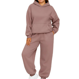 ชุดวอร์มผู้หญิงแบบสองชิ้นสำหรับฤดูหนาว ผ้าฟลีซคุณภาพสูง ขายส่ง รับผลิตตามแบบ สำหรับวิ่งและออกกำลังกาย - Product Image 4