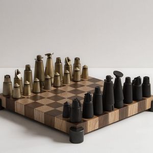 Handmade Eco-friendly Wooden Resin <b>Chess</b> Pieces Traditional Abstract Geometric Design Cultural <b>Theme</b> Customizable Sculptures - Product Image 3