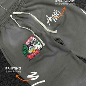 Survêtement Homme Hiver Premium en Coton Polaire Lavage Vintage Impression Sérigraphique Broderie Respirant Léger Fermeture à Cordon - Product Image 2