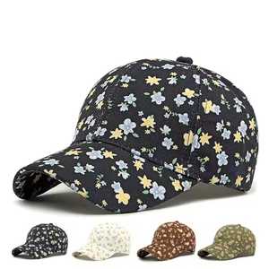 Floral Print Cotton Baseball Cap Unisex Adjustable Breathable Casual <b>Hat</b> Spring Summer Style - Product Image 6
