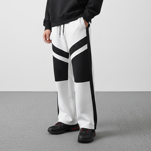 2026 Pantalon de jogging personnalisé pour homme, coupe ample et oversize, jambe droite, en coton French Terry, effet délavé, jambe large - Product Image 3