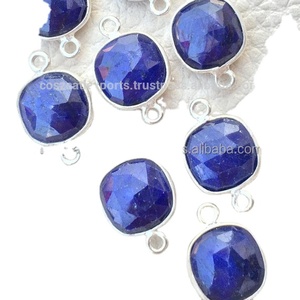 ตัวเชื่อมต่อชาร์มเงินแท้ชุบทองประดับพลอยสีไพลินย้อมสีเคลือบโรเดียมสำหรับงานปาร์ตี้ - Product Image 1