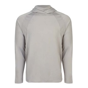 เสื้อตกปลาผู้ชายสีเทาแขนยาวมีฮู้ด UPF 50 แห้งเร็ว ผลิตจากโพลีเอสเตอร์ ราคาประหยัด เหมาะสำหรับกิจกรรมกลางแจ้ง - Product Image 1