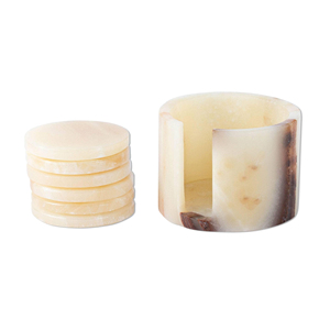 Custom Natural <b>Marble</b> Onyx Coasters Set Big Slab Antique Surface Modern Kitchen Table Decor Wholesale - Product Image 2
