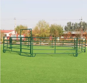 Heavy Duty Metal Horse Corral Panels Portable Livestock Fence Round Pen Cattle Yard Farm Paddock Gate <b>Railing</b> - Product Image 1