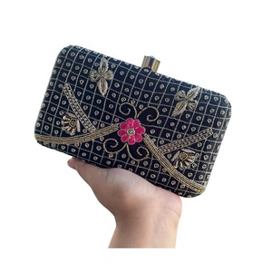 Hot Sale Round Clutch Purse with Pearl and Stone Embroidery Stylish Women's Occasion <b>Handbag</b> Available At Affordable Price - Product Image 5
